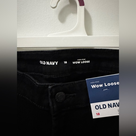Old Navy Women's High-Rise Wow Loose Balck Jeans - Picture 6 of 7